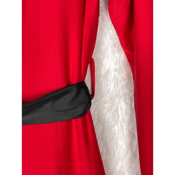 NWT Derek Heart Women's XL Santa Suit with Hat Zip Front Black Belt Faux Sherpa - Picture 7 of 8